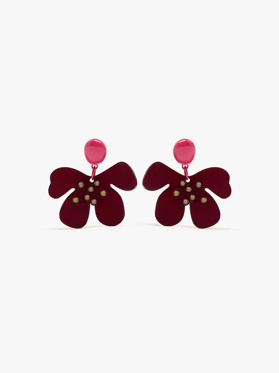 Half-Flower Earrings With Enamel 250629 — image 1
