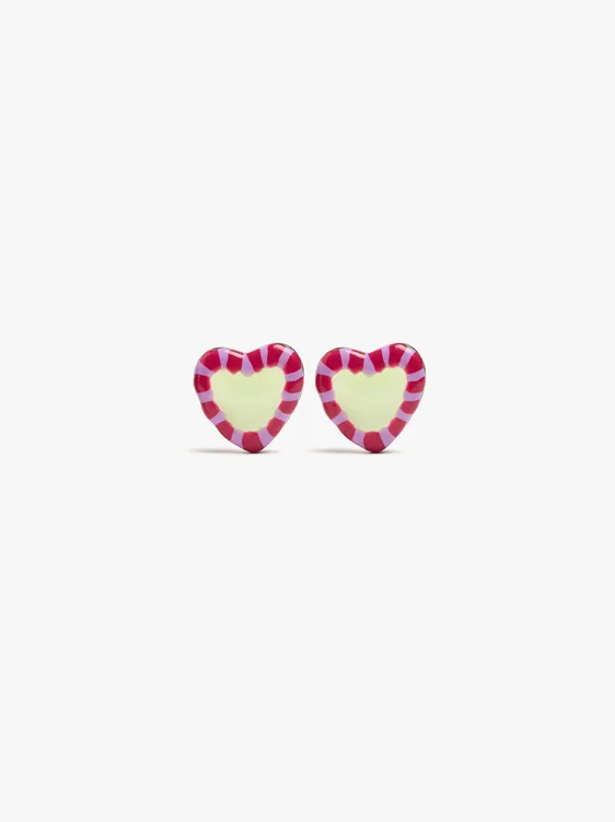 Heart Earrings With Enamel Border 250634 — image 1