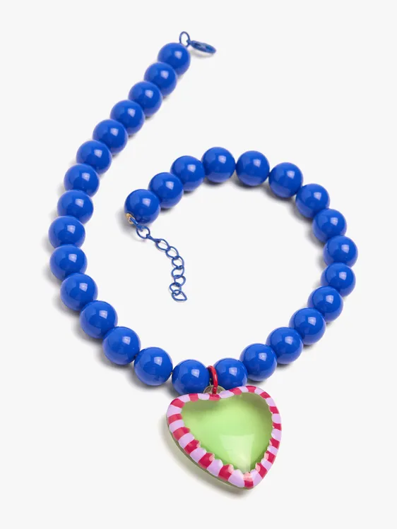 Heart Bead Necklace With Enamelled Border 250639 — image 2