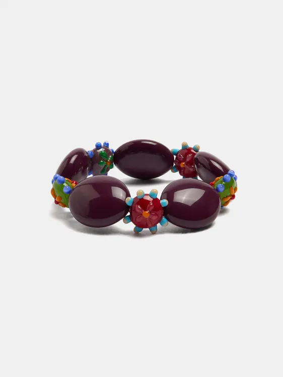 Multicolour Oval Beads And Elastic Bracelet 250640 — image 1