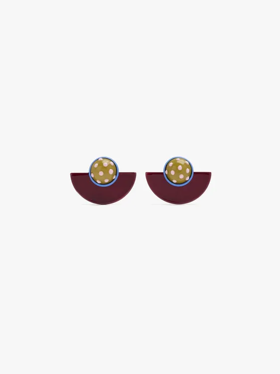 Fan Earrings With Hemispherical Detail 250672 — image 1