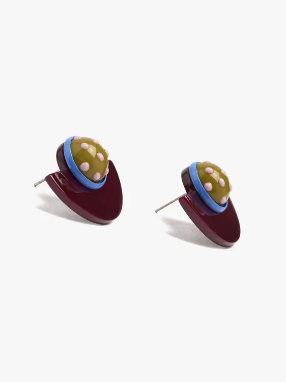 Fan Earrings With Hemispherical Detail 250672 — image 2