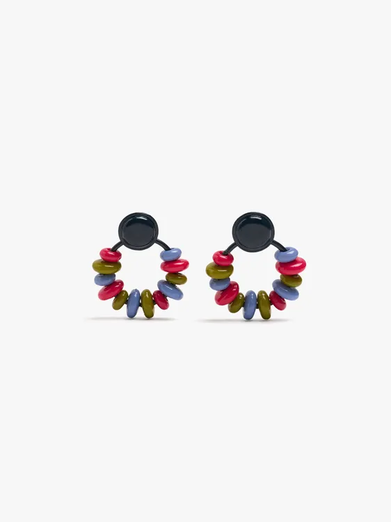 Hoop Earrings With Multicolor Beads 250673 — image 1