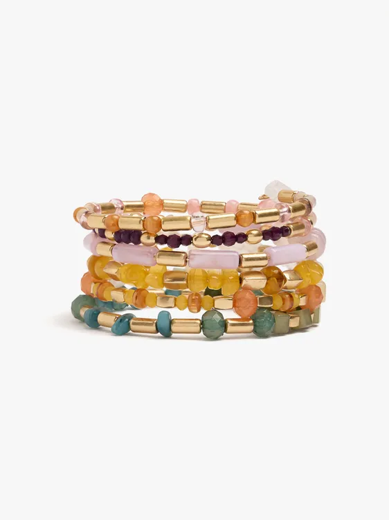 Multicolour Beads Spiral Bracelet 250769 — image 1