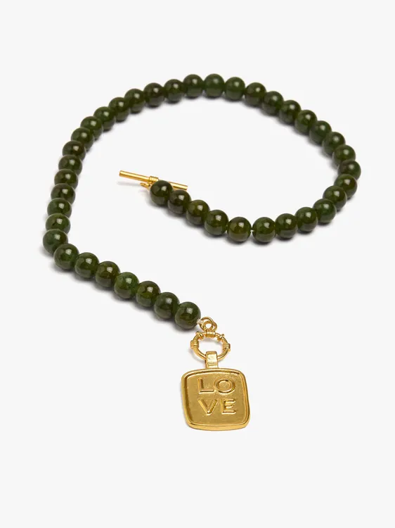 Necklace With Glass Beads And Love Pendant 250778 — image 2