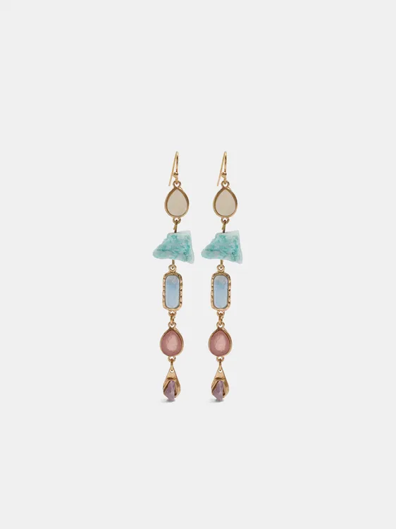 Long Earrings With Multicolor Stones 250781 — image 1