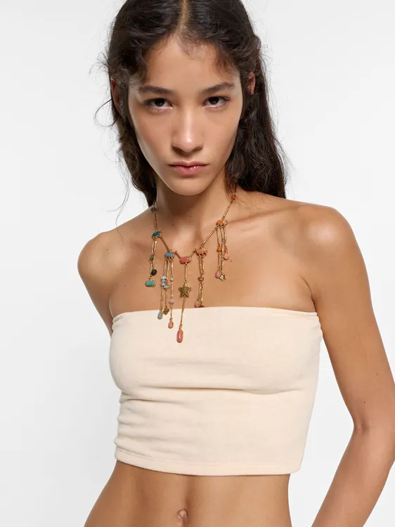 Necklace With Bars And Multicolor Stones 250785 — image 3