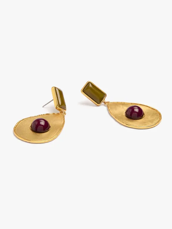Teardrop Earrings With Stone 250812 — image 2