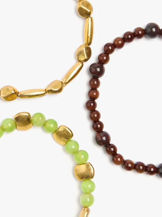Set Of Elastic Bracelets With Beads 250813 — image 3