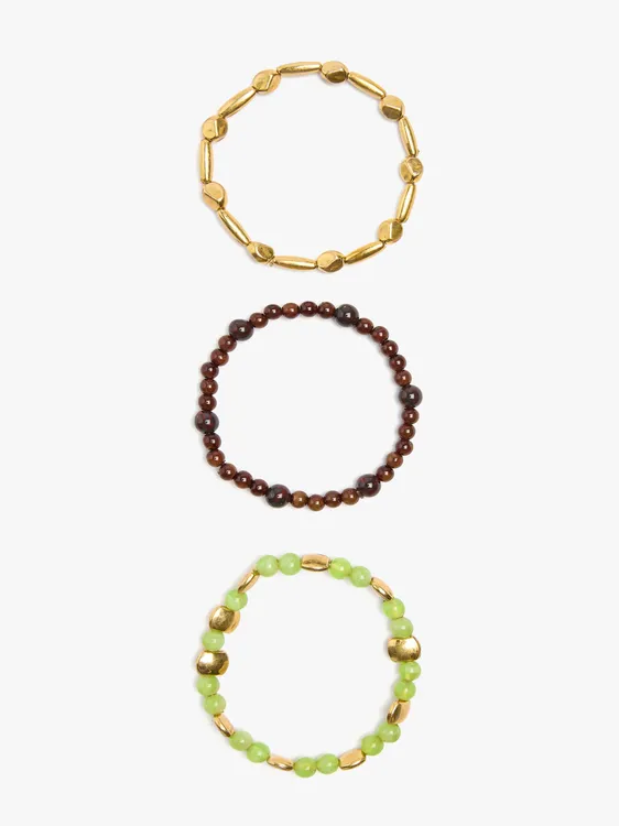 Set Of Elastic Bracelets With Beads 250813 — image 2