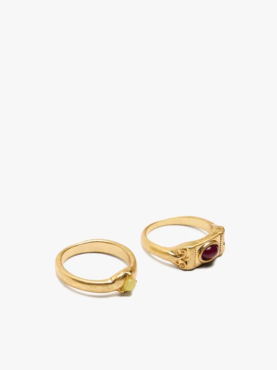 Set Of Rings With Decorative Detail 250819 — image 2