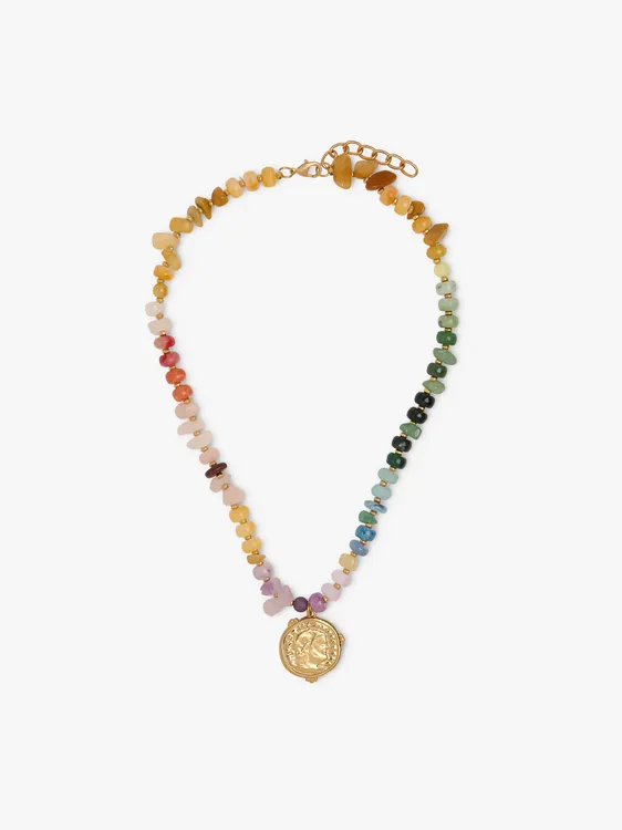 Short Necklace With Beads And Stones 250827 — image 1