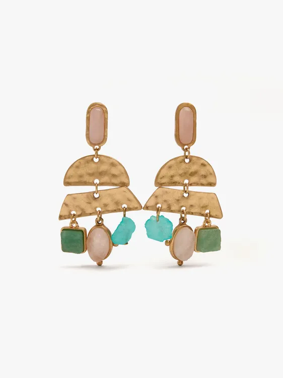 Geometric Earrings With Stones 250841 — image 1
