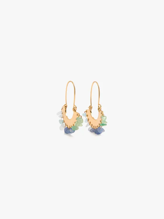 Hoop Earrings With Irregular Stones 250865 — image 1