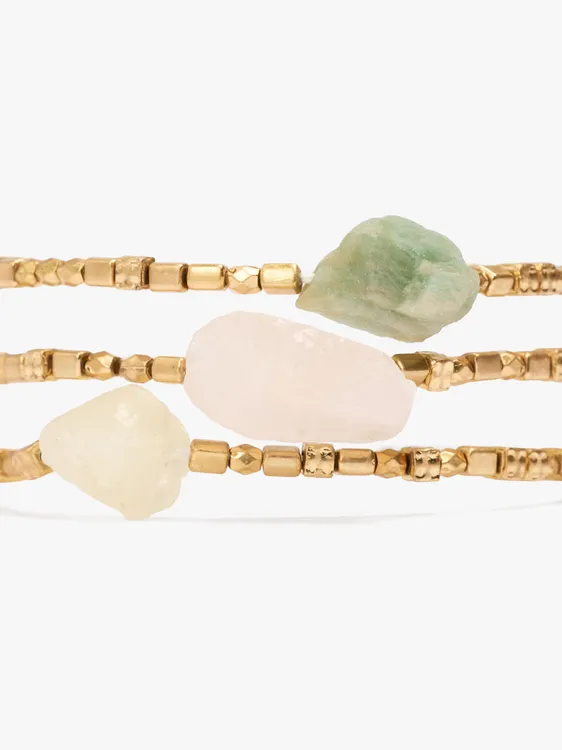 Set Of Elastic Bracelets With Stones 250869 — image 3