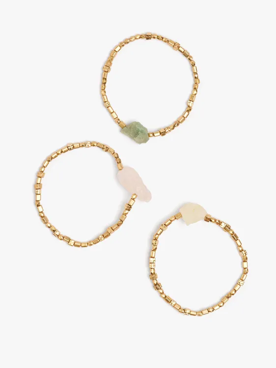 Set Of Elastic Bracelets With Stones 250869 — image 2