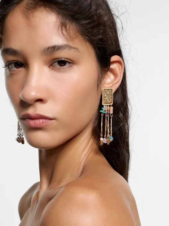 Long Bar Earrings With Stones 250872 — image 3