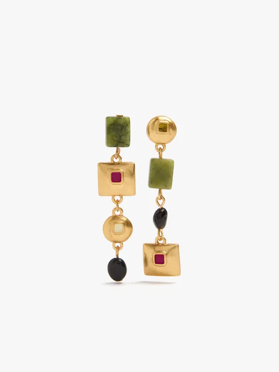 Asymmetric Long Earrings With Stones 250875 — image 1