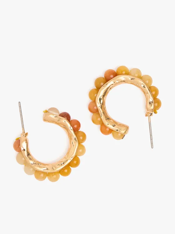 Open Hoop Earrings With Stone Spheres 250878 — image 2