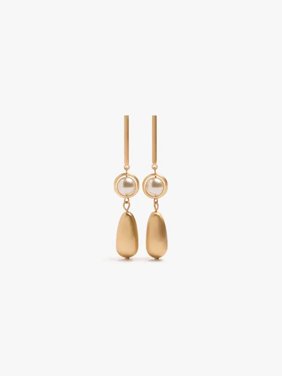 Long Pearl Earrings With Teardrop 251000 — image 1