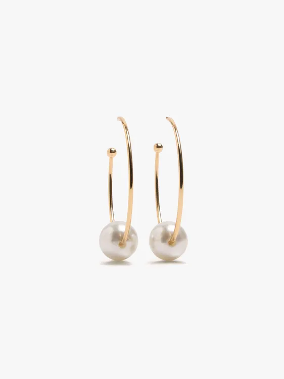Hoop Earrings With Pearl 251009 — image 1