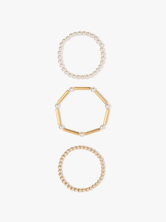 Set Of Elastic Bracelets With Pearls 251058 — image 2