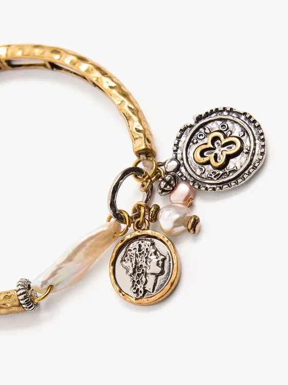 Elastic Bracelet With Charms And Freshwater Pearls 251069 — image 2