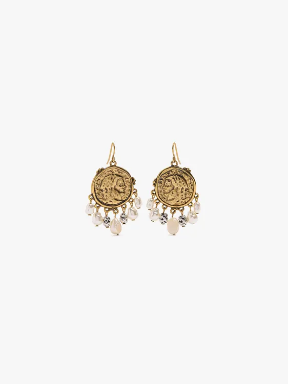 Medallion Earrings With Freshwater Pearls 251085 — image 1