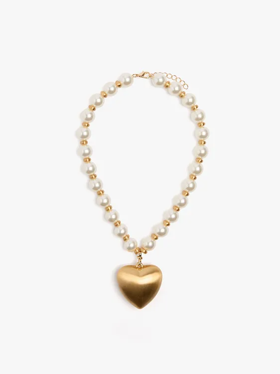Necklace With Heart Pendant Pearls 251140 — image 1