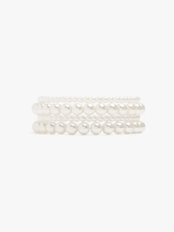 Set Of Elastic Bracelets With Pearls 251146 — image 1