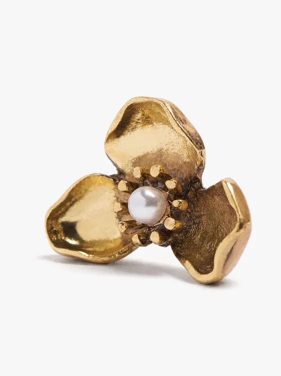 Half-Flower Earrings With Pearl 251163 — image 2