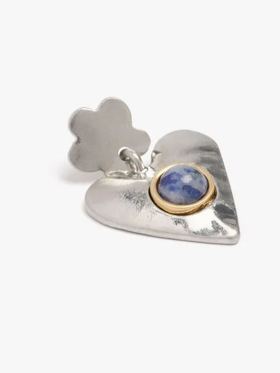Flower And Heart Earrings With Stone 251225 — image 2