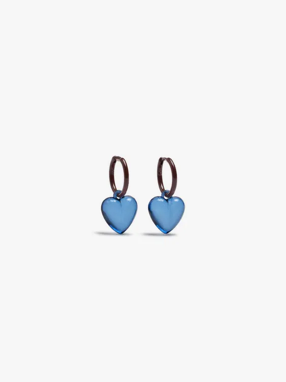 Hoop Earrings With Transparent Resin Heart 251730 — image 1