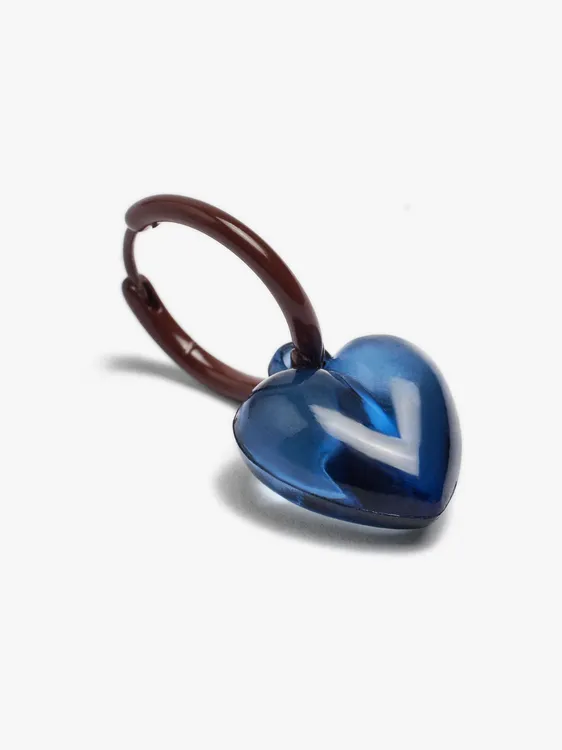 Hoop Earrings With Transparent Resin Heart 251730 — image 2