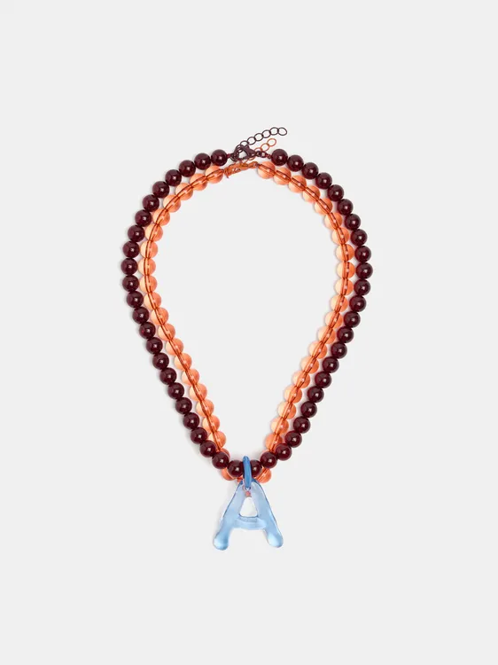 Set Of Beaded Necklaces With A Letter A Pendant 251734 — image 1