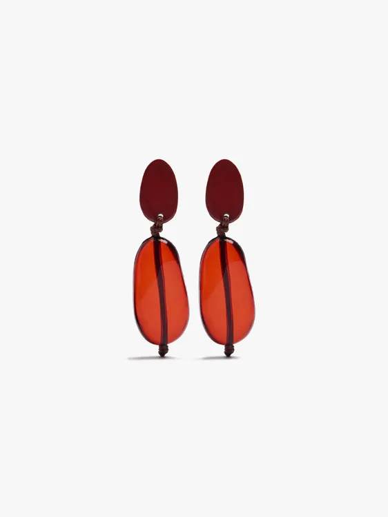 Elongated Semi-Transparent Resin Earrings 251741 — image 1
