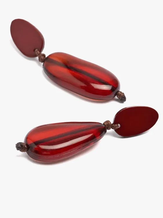 Elongated Semi-Transparent Resin Earrings 251741 — image 2